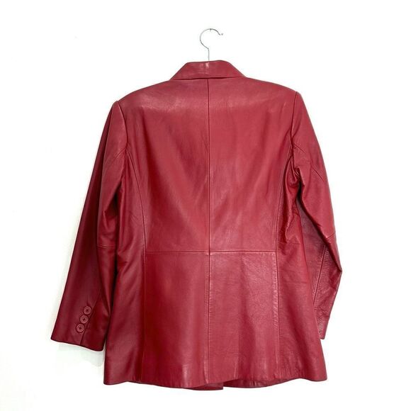 Vintage Preston&York Red Lamb Leather Blazer - Picture 4 of 8